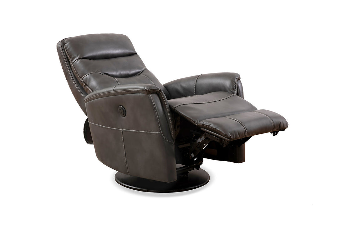 Mufin Dark Grey Power Recliner Chair With PU Leather Upholstery