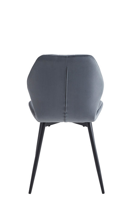 Luis Dining Table Set For 6 With Dark Grey Velvet Upholstered Chairs