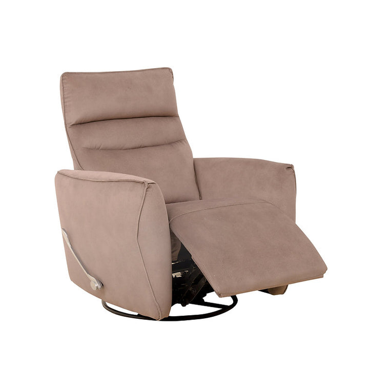 Mezain Taupe Rocker Recliner Chair In Fabric Upholstery