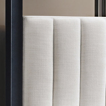Carlo Cream Velvet Upholstered Platform Bed Frame