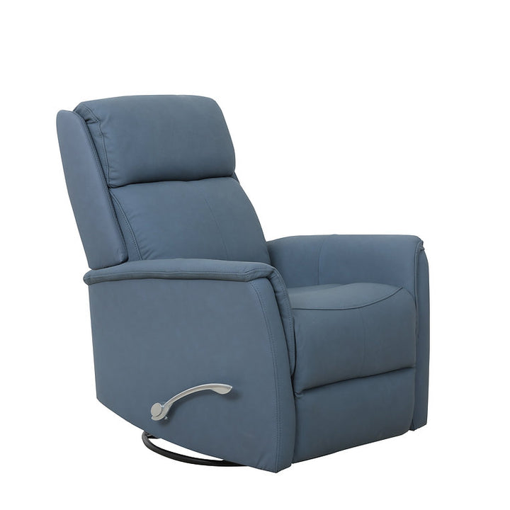 Klassen Blue Rocker Recliner Chair In Leather Upholstery