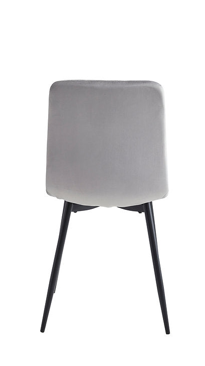 Moris 7-Piece Dining Table Set With Light Grey Velvet Upholstered Chairs