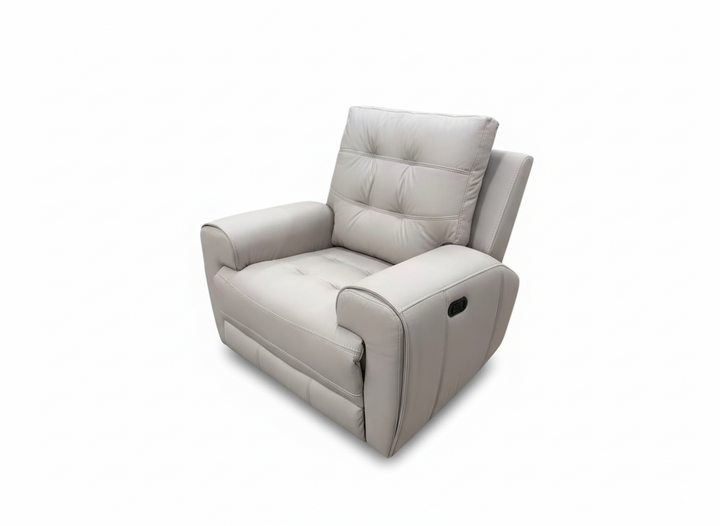 Nolan Taupe Power Recliner Chair In Aire-Leather Upholestery