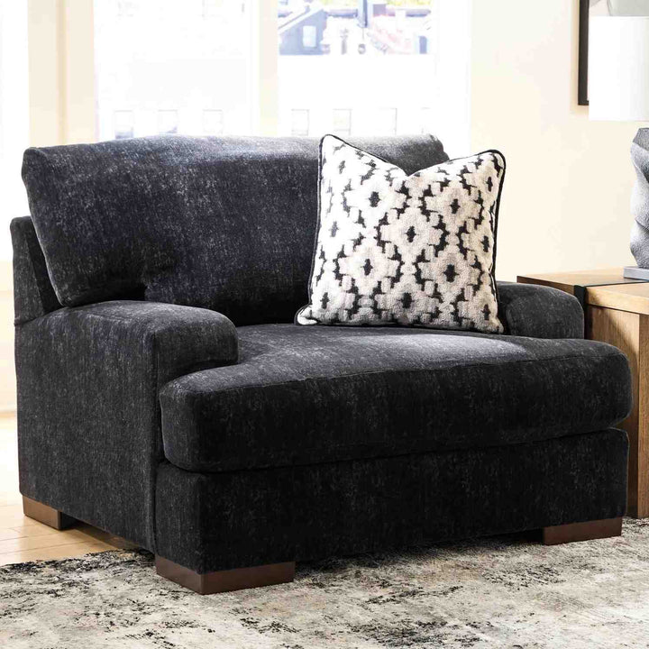 8040423 Whitmore Manor Oversized Armchair In Fabric Upholstery - Black Pearl | Benchcraft By Ashley