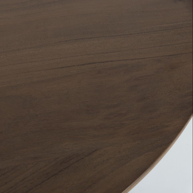 Clix Metal Espresso Round Dining Table With Tapered Tabletop