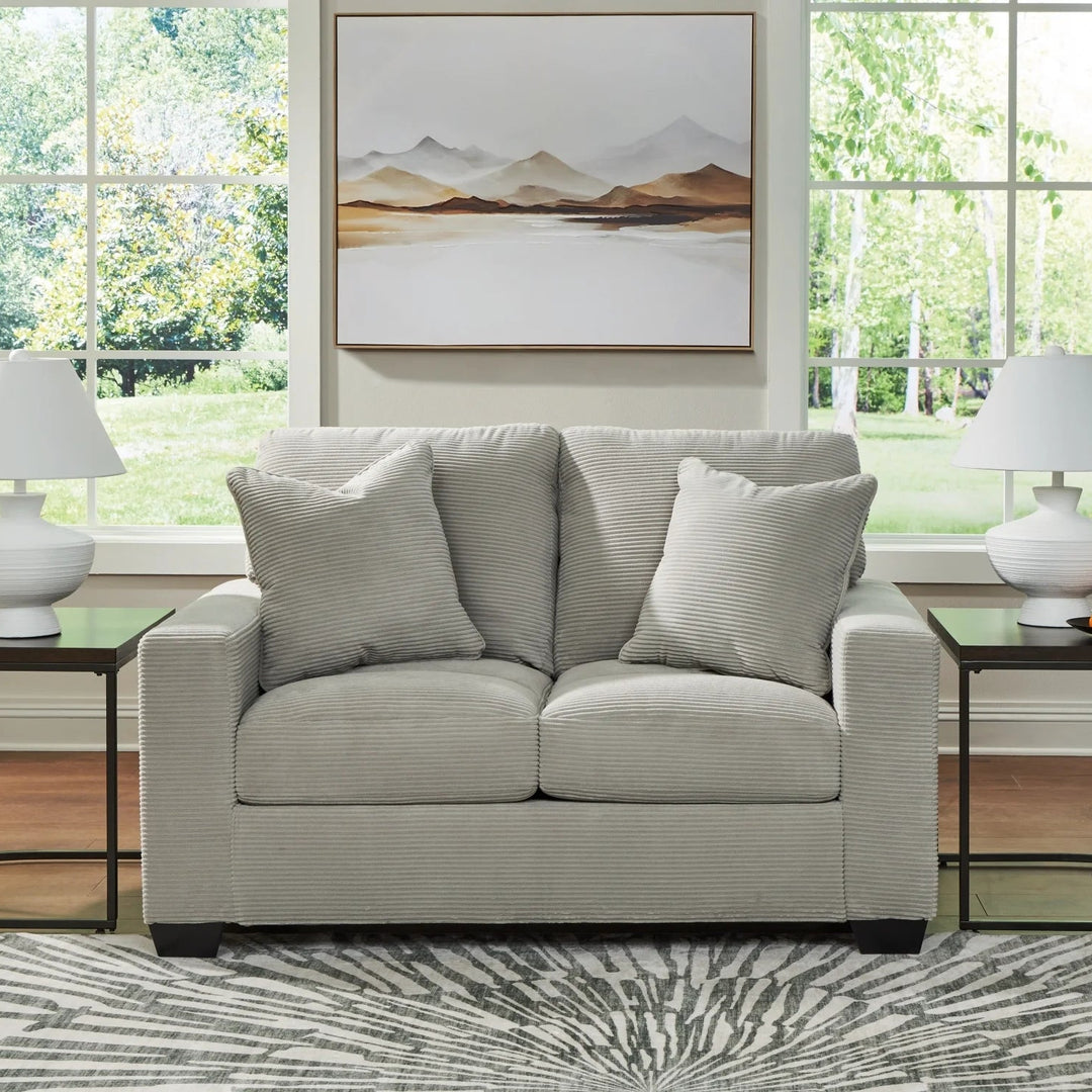 PC3200535 Greenbriar Loveseat In Fabric Upholstery - Smoke | Signature Design By Ashley