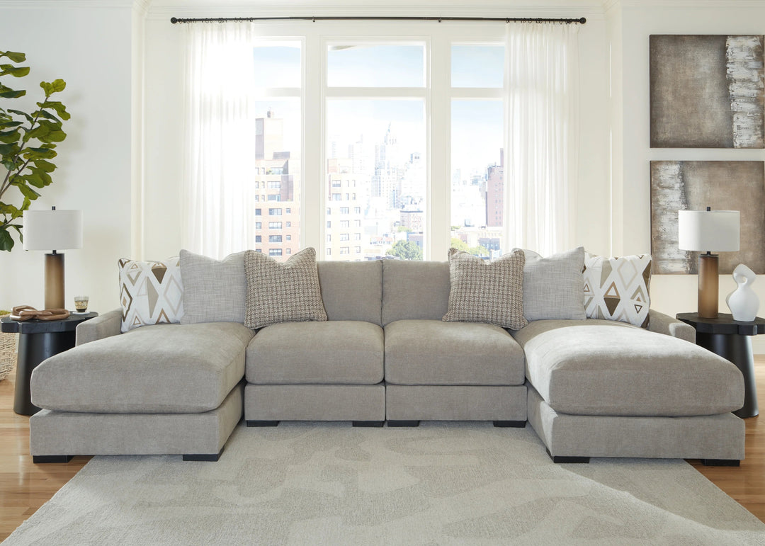 20305S5 Aslan Court 4-Piece Sectional Sofa In Fabric Upholstery - Pebble | Signature Design By Ashley