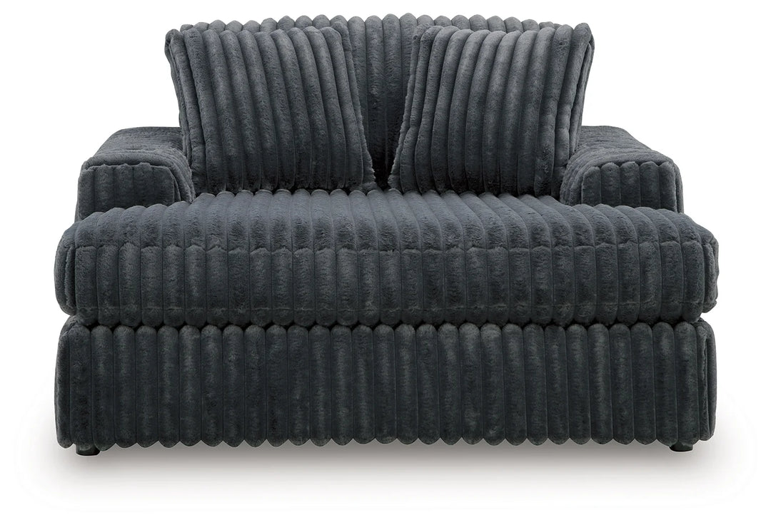 9810515 Midnight-madness Oversized Chaise In Fabric Upholstery - Gunmetal | Signature Design By Ashley