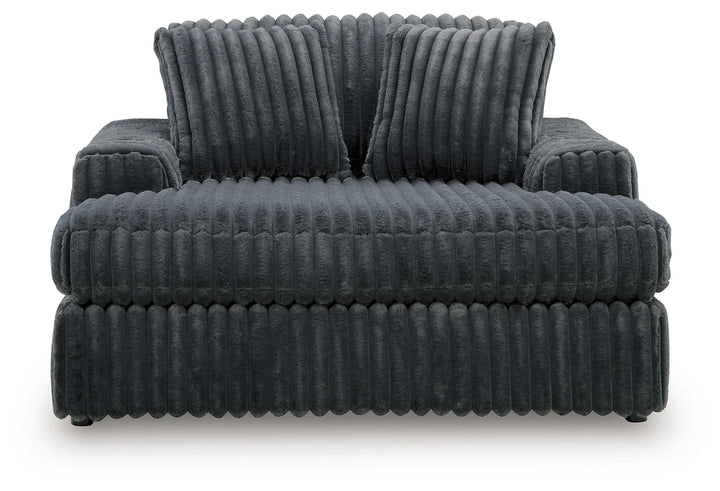 9810515 Midnight-madness Oversized Chaise In Fabric Upholstery - Gunmetal | Signature Design By Ashley