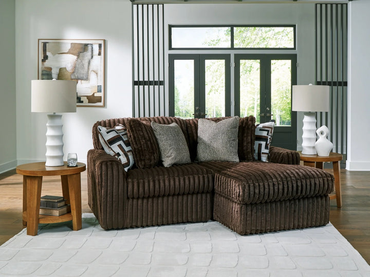Midnight-madness 2-Piece Fabric Sectional Sofa With Chaise - Chocolate | Signature Design By Ashley