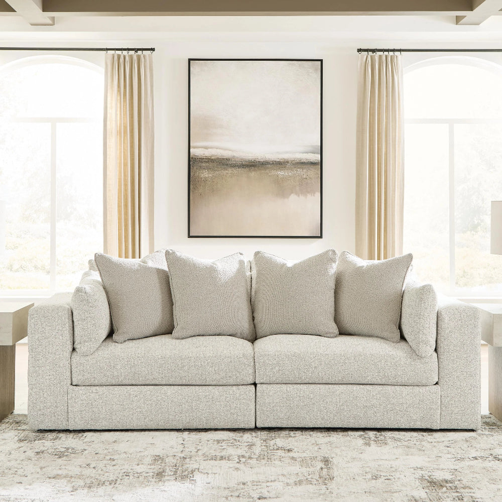 PC66004S17 Ashbourne Estate 2-piece Sectional Sofa In Fabric Upholstery - Snowstone | Signature Design By Ashley Ashbourne Estate 5-piece Sectional Sofa In Fabric Upholstery - Snowstone | Signature Design By Ashley