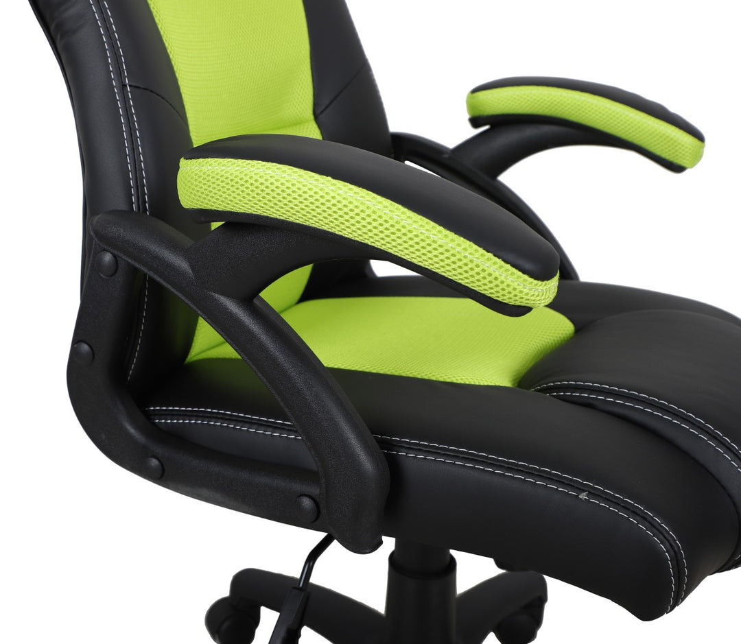 Black/Green Ergonomic Design Gaming Chair | Breathable Fabric/Mesh & 360-Degree Maneuverability