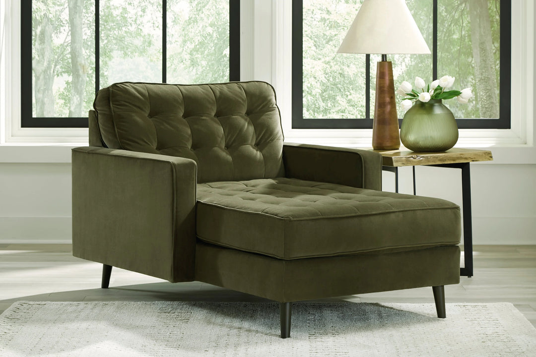 2640415 Reveon Lakes Chaise In Fabric Upholstery - Olive | Signature Design By Ashley