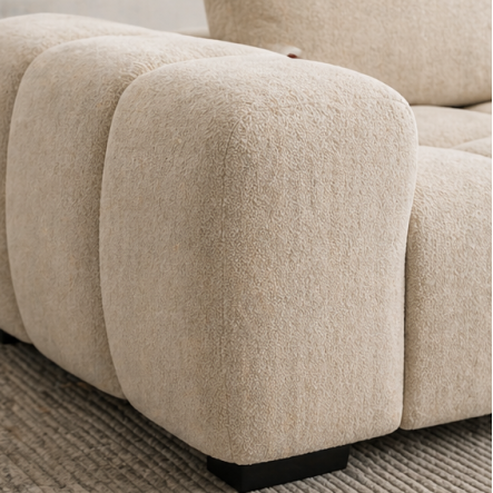 Zara Beige 3-Seater Sofa In Fabric Upholstery