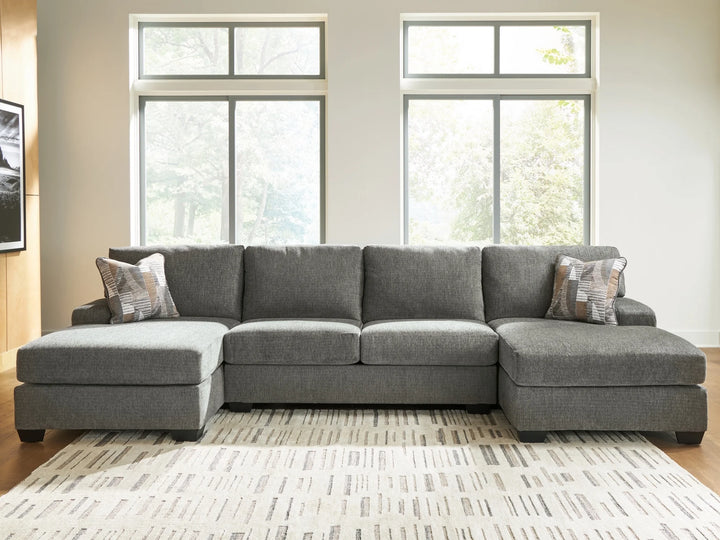 48405S3 Seyler Lane 3-Piece Fabric Sectional Sofa With Dual Chaise - Greystone | Signature Design By Ashley