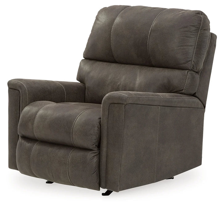 9400225C Navi Rocker Recliner Chair in Leather Upholstery - Smoke | Signature Design By Ashley