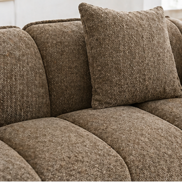Bulma Taupe 2-Seater Loveseat In Fabric Upholstery - Room Setting