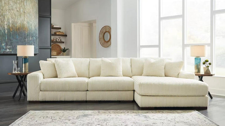 Drexon 3-Piece Sectional Sofa In Fabric Upholstery - Beige | Available In LHF/ RHF Configuration
