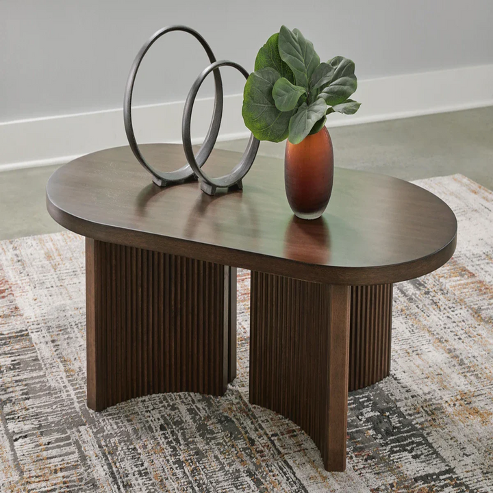 T689-0 Korestone Wooden Coffee Table - Dark Brown | Signature Design By Ashley