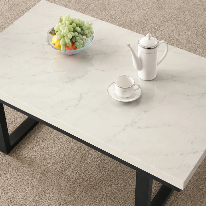 Empire 3-Piece Occasional Table Set - White/ Black