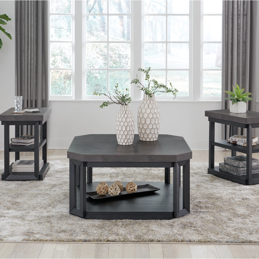 T396-13 Bonilane Occasional Table Set (Set of 3) Black/Gray | Signature Design By Ashley