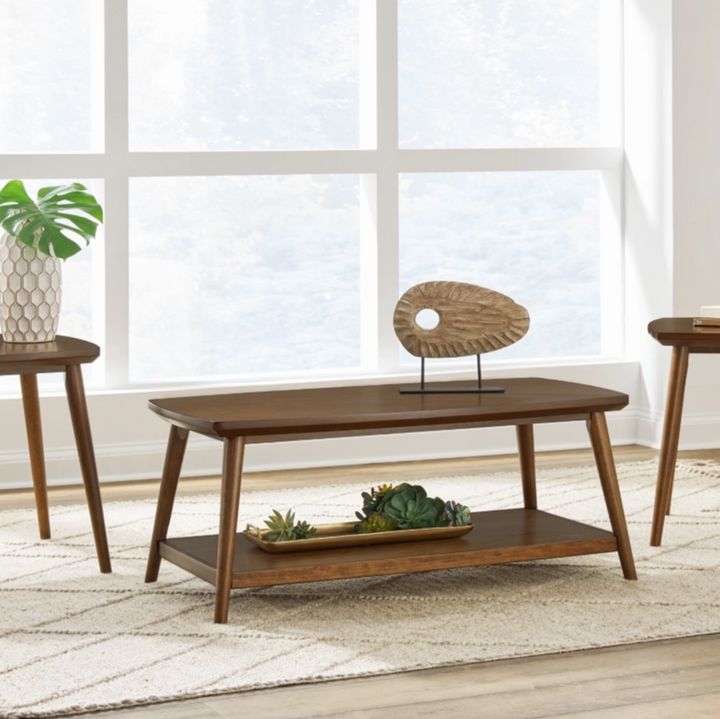 T416-13 Lyncott Table Set in Brown Wood Grain Finish (Set of 3) | Signature Design By Ashley