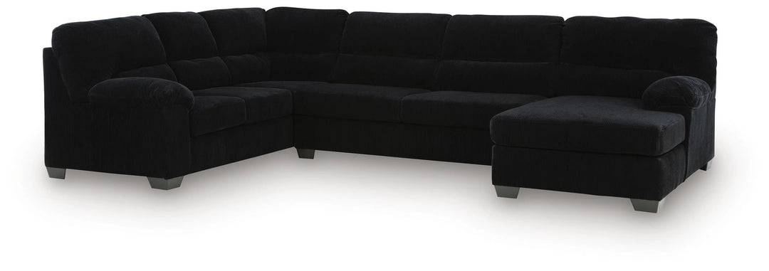 SimpleJoy 3-Piece Fabric Upholstered Sectional Sofa With Corner Chaise - Onyx | Signature Design By Ashley