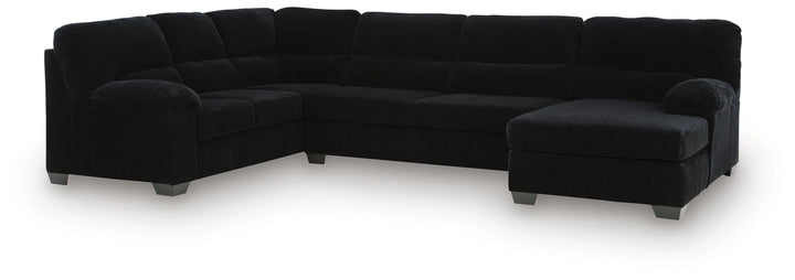 SimpleJoy 3-Piece Fabric Upholstered Sectional Sofa With Corner Chaise - Onyx | Signature Design By Ashley