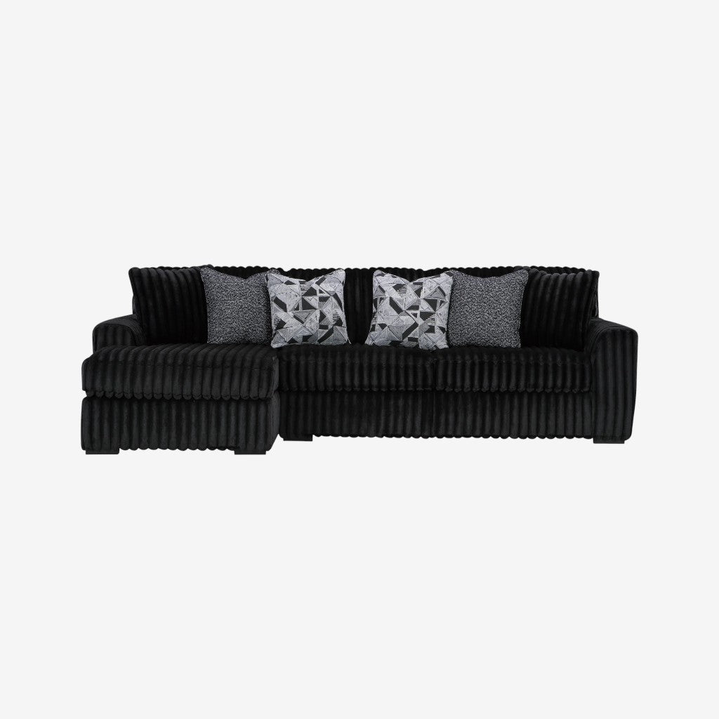 Midnight-madness 2-Piece Fabric Upholstered Sectional Sofa With Chaise - Onyx | Signature Design By Ashley