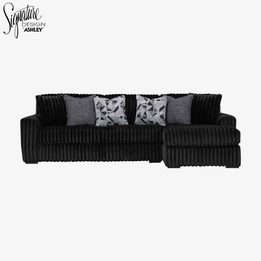Midnight-madness 2-Piece Fabric Upholstered Sectional Sofa With Chaise - Onyx | Signature Design By Ashley
