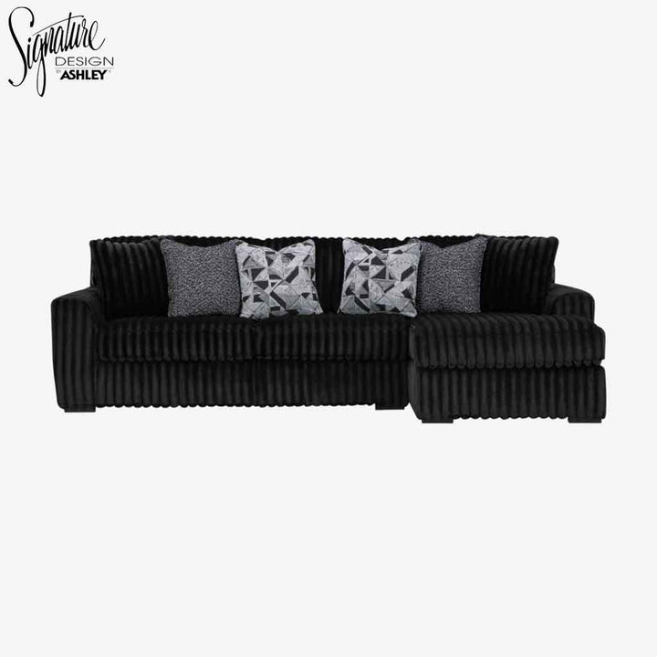 Midnight-madness 2-Piece Fabric Upholstered Sectional Sofa With Chaise - Onyx | Signature Design By Ashley