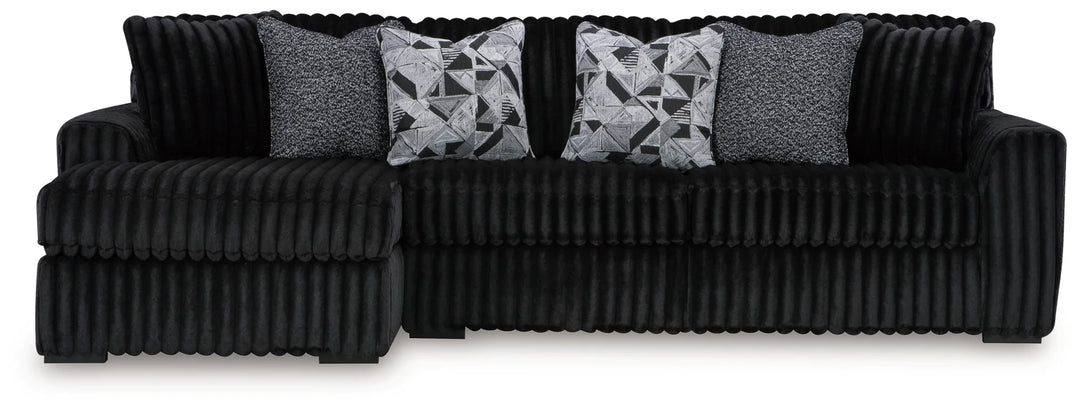 Midnight-madness 2-Piece Fabric Sectional Sofa With Chaise - Onyx | Signature Design By Ashley