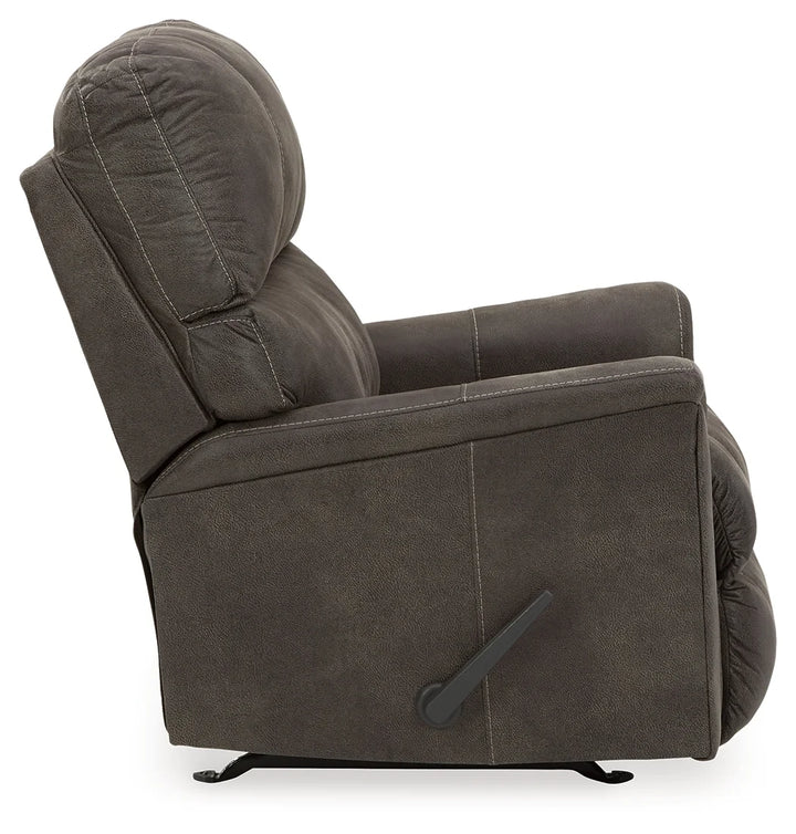 9400225C Navi Rocker Recliner Chair in Leather Upholstery - Smoke | Signature Design By Ashley
