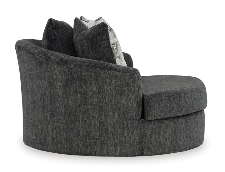 3550421 Biddeford Oversized Swivel Accent Chair In Fabric Upholstery - Shadow | Signature Design By Ashley