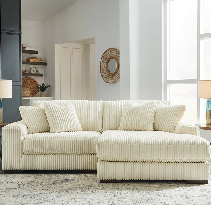 21104S4 Lindyn 2-Piece RAF Sectional Sofa in Fabric Upholstery - Ivory | Signature Design by Ashley