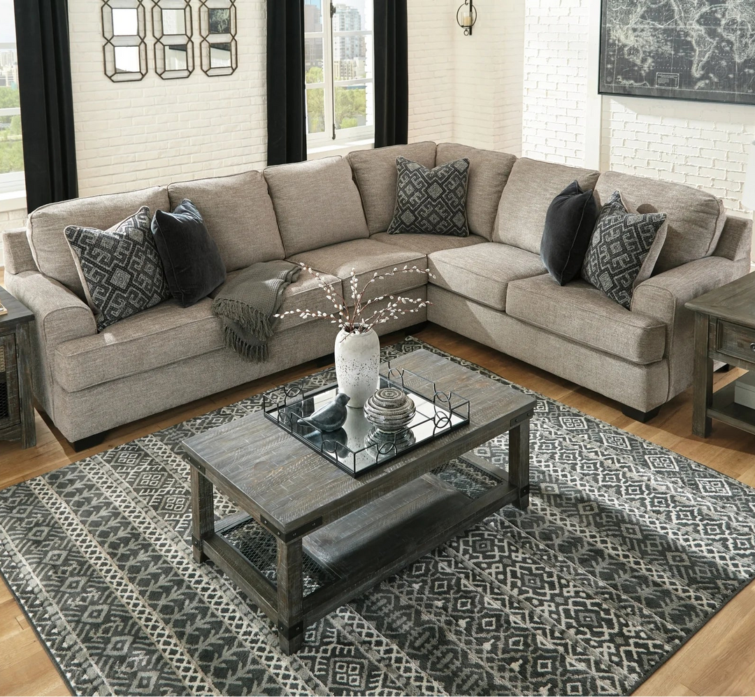 Bovarian 3-Piece Sectional Sofa In Fabric Upholstery - Stone | Signature Design By Ashley