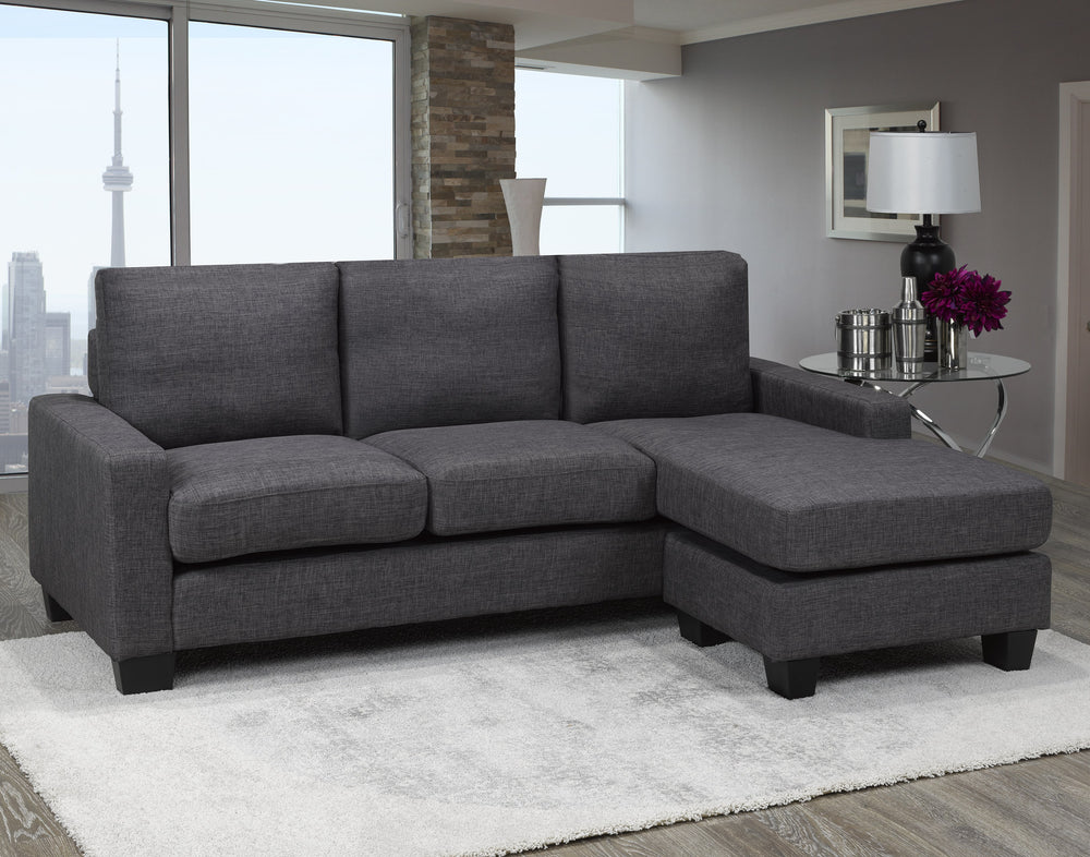 Modern Grey Sectional Sofa with Reversible Chaise - Comfortable and Versatile Living Room Furniture