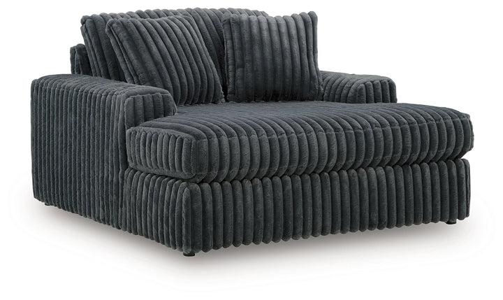 9810515 Midnight-madness Oversized Chaise In Fabric Upholstery - Gunmetal | Signature Design By Ashley