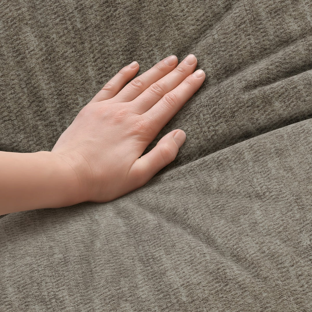 Sugero Taupe Sectional Sofa With Chaise In Fabric Upholstery