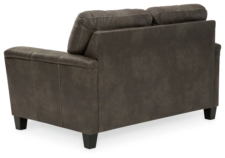 9400235 Navi Loveseat in Leather Upholstery - Smoke | Signature Design By Ashley