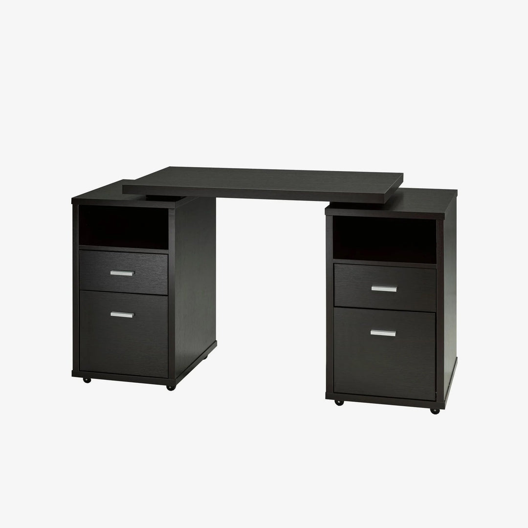 Bolt Expendable Office Desk With Multiple Storage Options - Red Cocoa