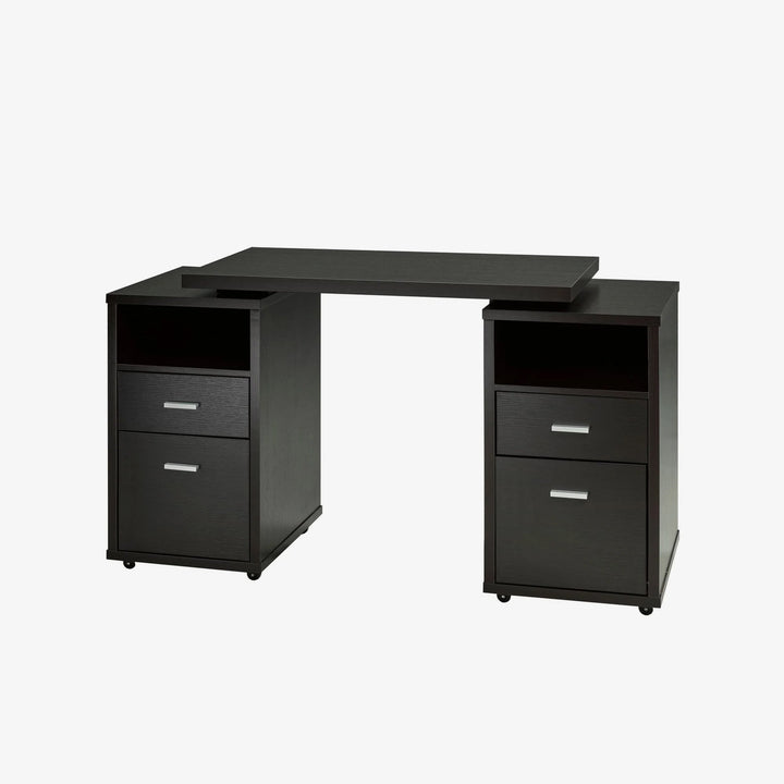 Bolt Expendable Office Desk With Multiple Storage Options - Red Cocoa