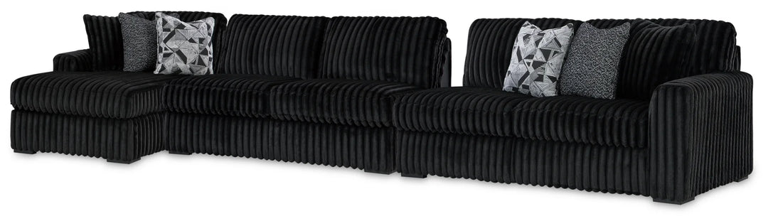 Midnight-madness 3-Piece Fabric Sectional Sofa With Chaise - Onyx | Signature Design By Ashley