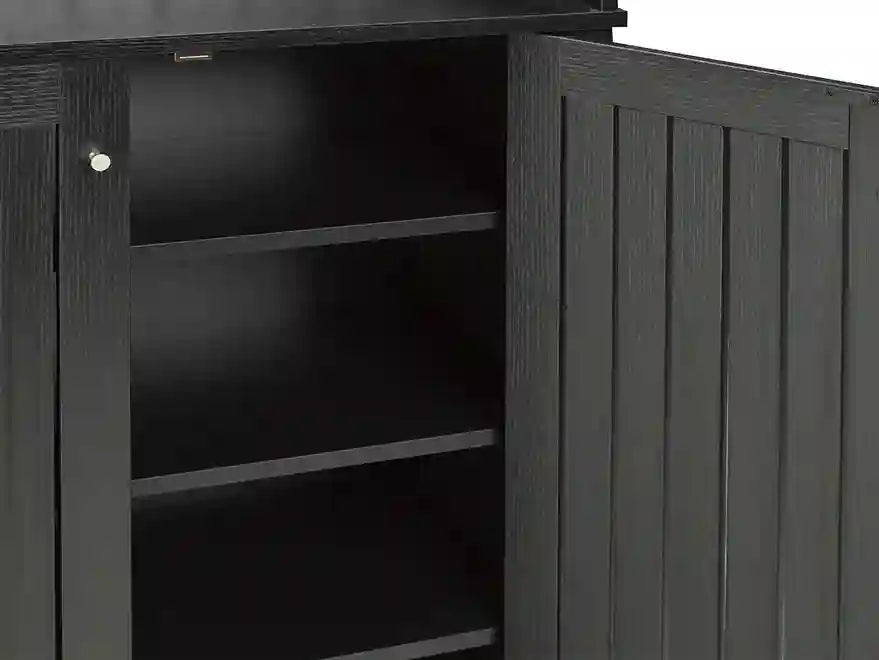 Contemporary Dark Black Shoe Cabinet Stylish Organization for Your Space