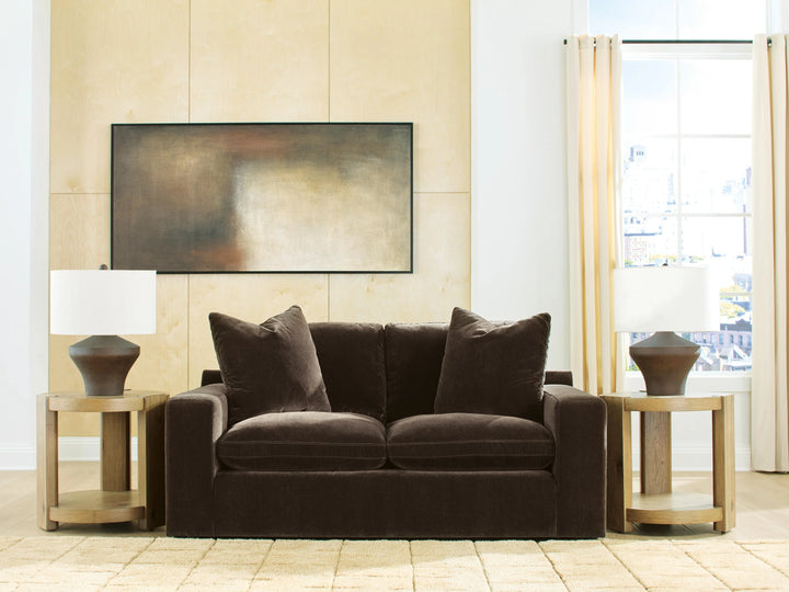 6780735 Maxton Heights Loveseat In Fabric Upholstery - Bittersweet | Benchcraft By Ashley