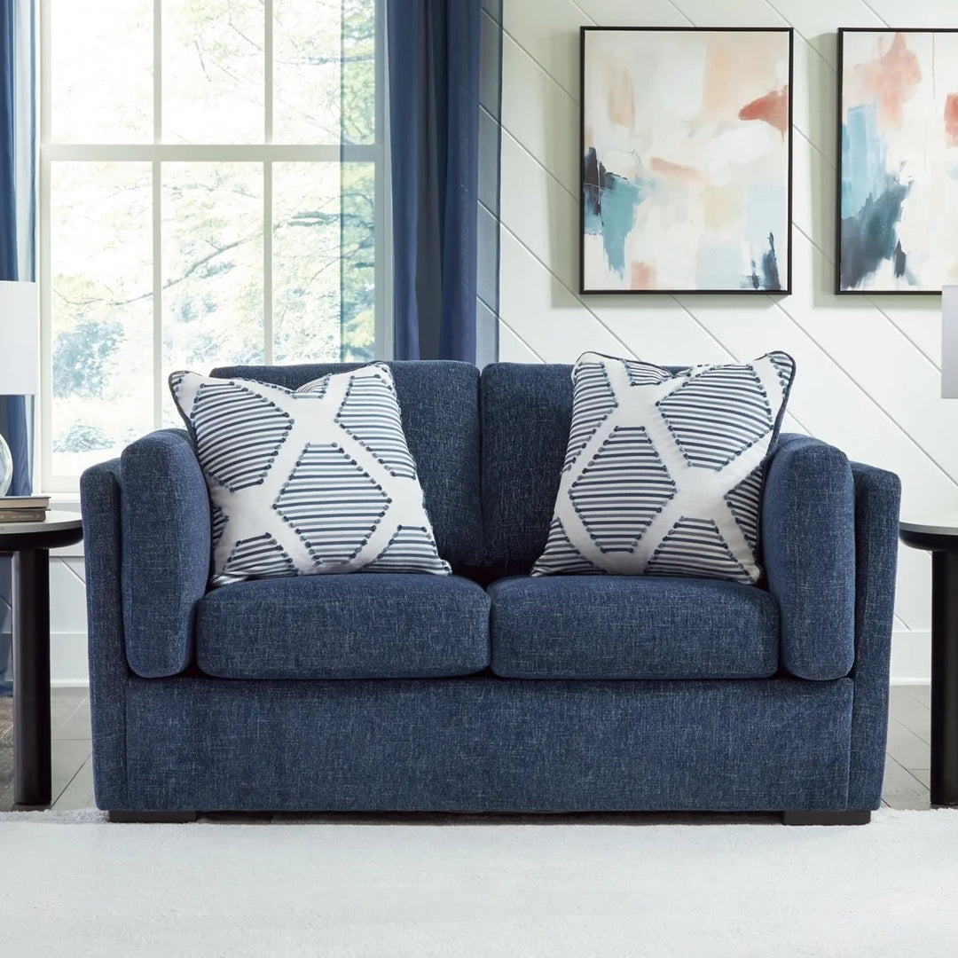 5450235 Evansley Loveseat In Fabric Upholstery - Navy | Benchcraft By Ashley