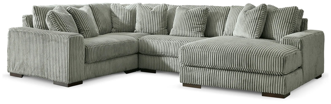 21105S15 Lindyn 4-Piece RAF Sectional Sofa in Fabric Upholstery - Fog | Signature Design by Ashley