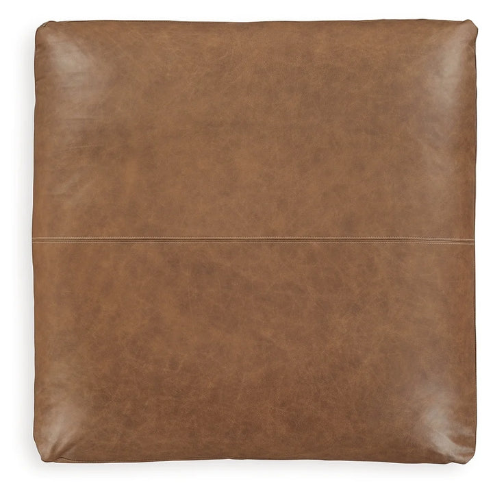 3090108 Emilia Oversized Accent Ottoman In Leather Upholstery - Caramel | Signature Design By Ashley