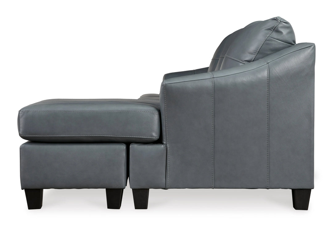 4770518 Genoa Sofa Chaise In Leather Upholstery - Steel | Signature Design By Ashley