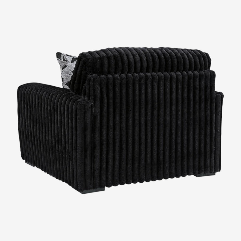 Midnight-madness Oversized Armchair In Fabric Upholstery - Onyx - Room Setting